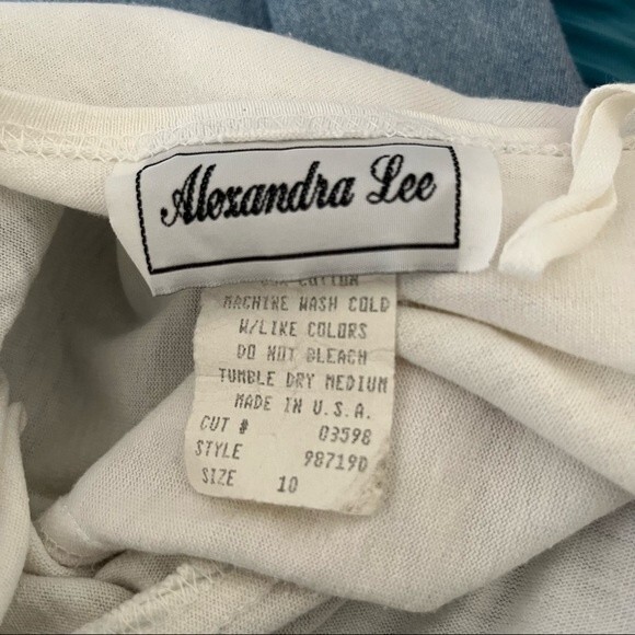 ALEXANDRA LEE Denim Jean Dress VINTAGE 80’s Light Blue White VINTAGE Size 10 - Picture 7 of 9